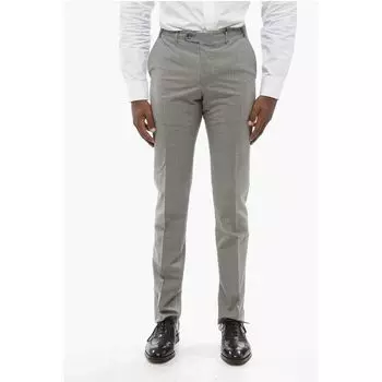 CC COLLECTION Брюки из смесовой шерсти со шлевками для ремня Corneliani, Gray