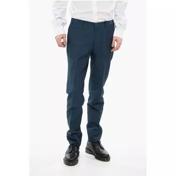 CC COLLECTION Брюки RESET из смеси хлопка и льна Corneliani, Blue