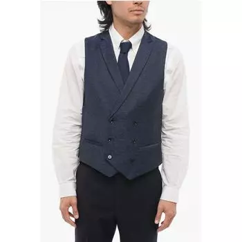 CC COLLECTION Натуральная шерсть CERIM.REWARD Двубортный пояс Corneliani, Blue