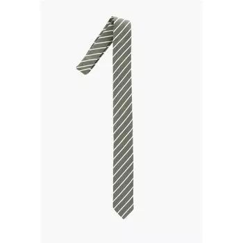 CC COLLECTION Шелковый галстук в косую полоску Corneliani, зеленый