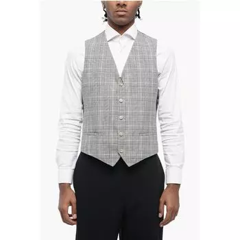 CC COLLECTION Жилет из натуральной шерсти в клетку District Check Corneliani, Gray