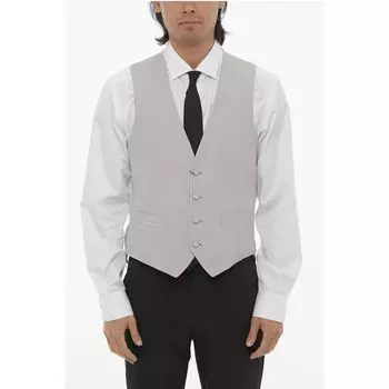 CC COLLECTION Жилет из натуральной шерсти с регулятором сзади Corneliani, Gray