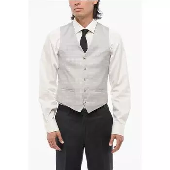 CC COLLECTION Жилет на 5 пуговицах с узором в горошек Corneliani, Gray