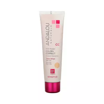 CC-крем Color + Correct Andalou Naturals Sensitive 1000 roses, 58 мл