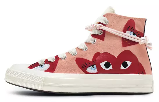 Cdg X Chuck Taylor All Star Canvas Shoes Unisex High-top Red Converse