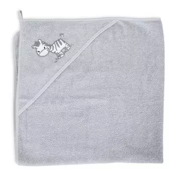 Ceba Baby Basic полотенце детское 100x100 см Zebra Grey, 1 шт.