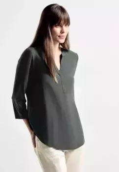 Cecil Классическая блузка с рукавами 3/4, хаки