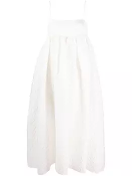 Cecilie Bahnsen плиссированное платье Beth ампирного силуэта, белый