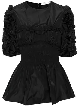 Cecilie Bahnsen расклешенная блузка с оборками, черный