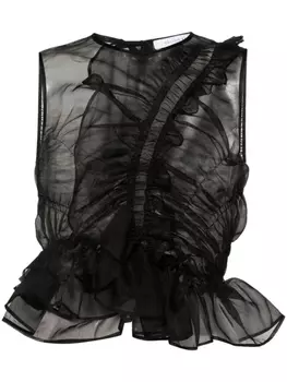 Cecilie Bahnsen шелковый топ Geo, черный