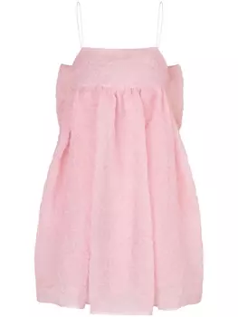 Cecilie Bahnsen стеганое платье мини Gina с бантом, розовый