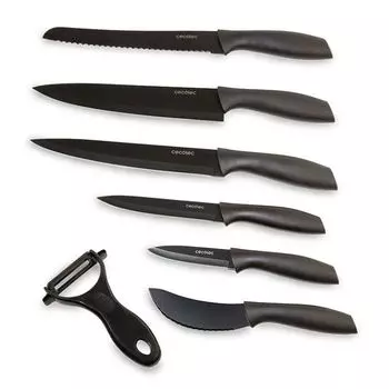 Cecotec 01012, набор ножей, нержавеющая сталь, полипропилен, 1 инструмент, овощечистка, черный