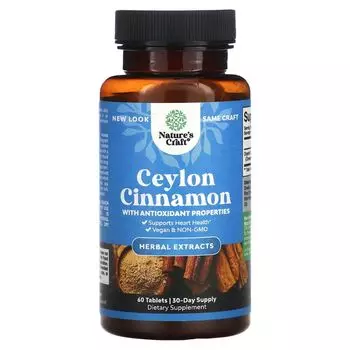 Цейлонская корица, 60 таблеток Nature'S Craft