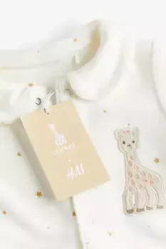 Цельная плюшевая пижама с воротником H&M, белый