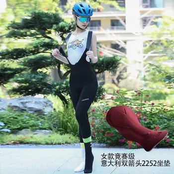 Велобрюки женские Mountainpeak с боковыми карманами и подтяжками, черный