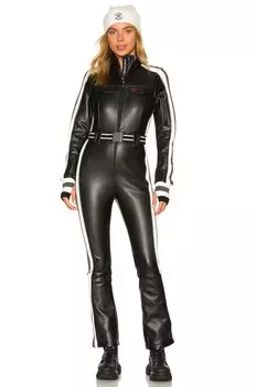 Цельный комбинезон из искусственной кожи crystal soft shell Perfect Moment, черный