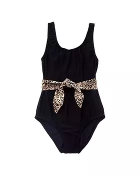 Цельный комбинезон PilyQ с поясом и бантом, коричневый