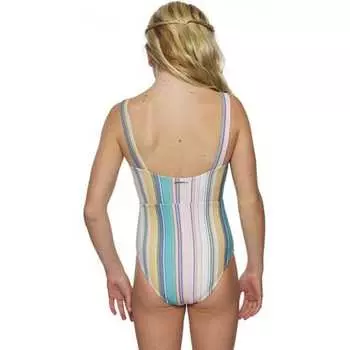 Цельный купальник Baja Stripe с закручивающейся передней частью – для девочек O'Neill, цвет Multi Colored