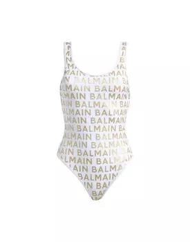 Цельный купальник Balmain, белый