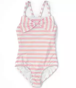 Цельный купальник без рукавов с бантом для девочек 7–16 лет GB, розовый