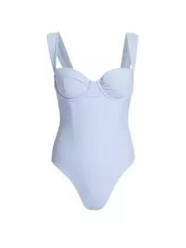 Цельный купальник-бюстье Kyle Simkhai, синий