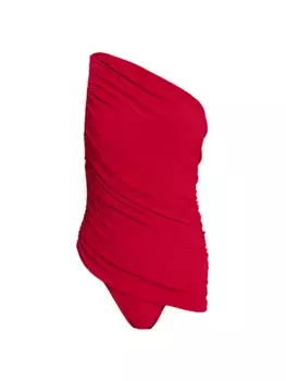 Цельный купальник Diana на одно плечо Norma Kamali, красный