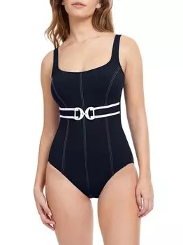 Цельный купальник для девочек из Калифорнии Gottex Swimwear, черный