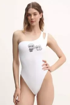 Цельный купальник Karl Lagerfeld, белый