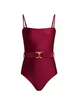 Цельный купальник Lexi с поясом Zimmermann, цвет ruby