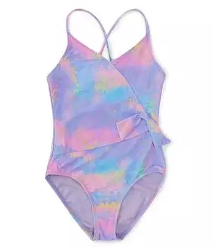 Цельный купальник монокини с принтом тай-дай для больших девочек 7–16 лет Angel Beach, фиолетовый