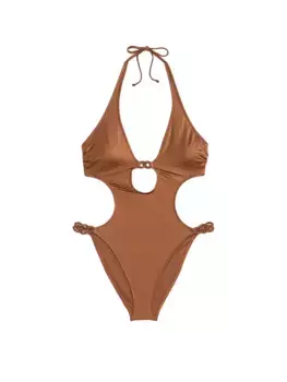 Цельный купальник монокини с вырезом-цепочкой Victoria'S Secret Swim, цвет Caramel