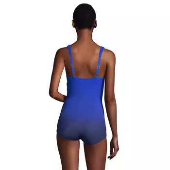 Цельный купальник Petite Lands' End SlenderSuit с юбкой Lands' End, черный