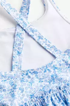 Цельный купальник с рюшами H&M, белый