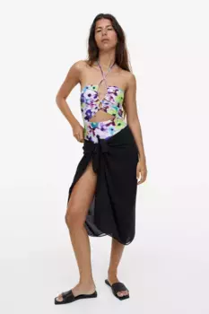Цельный купальник с высокими штанинами H&M, фиолетовый