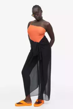 Цельный купальник с высокими штанинами H&M, оранжевый