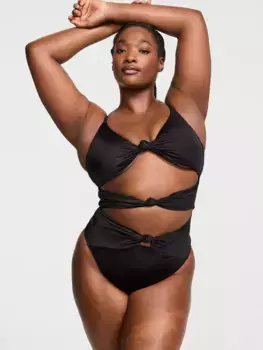 Цельный купальник с завязками Victoria'S Secret Swim, черный