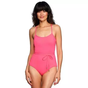 Цельный купальник с завязкой на талии Loft, цвет coral beach