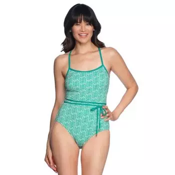 Цельный купальник с завязкой на талии Loft, цвет irish green