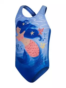 Цельный купальник Speedo GIRLS DIGITAL PRINTED SWIMSUIT, синий