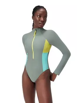 Цельный купальник Speedo LS ZIP COLORBLOCK, разноцветный