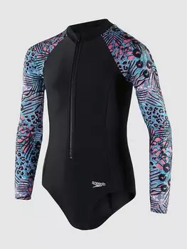 Цельный купальник Speedo PRT LS PADDLESUIT JF, синий
