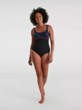 Цельный купальник Speedo SHAPING CONTOURLUSTRE, черный
