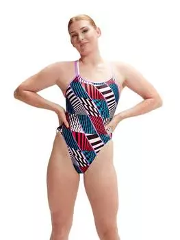 Цельный купальник Speedo WOMENS ALLOVER DIGITAL STARBACK, разноцветный