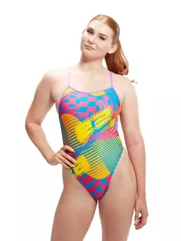 Цельный купальник Speedo WOMENS ALLOVER DIGITAL VBACK, разноцветный