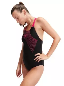 Цельный купальник Speedo WOMENS MEDLEY LOGO, черный