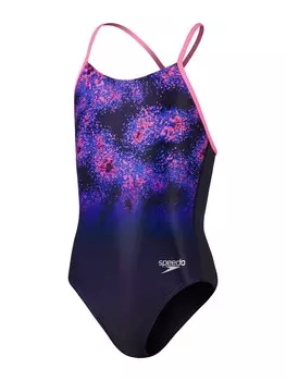 Цельный купальник Speedo WOMENS PLACEMENT LANE LINE BACK, фиолетовый