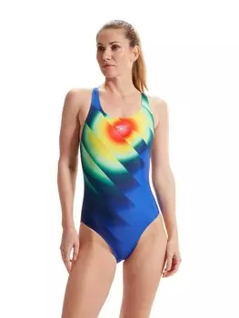 Цельный купальник Speedo WOMENS PLACEMENT DIGITAL POWERBACK, разноцветный