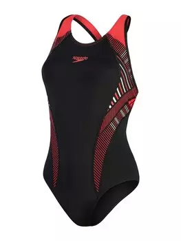 Цельный купальник Speedo WOMENS PLACEMENT LANEBACK, черный