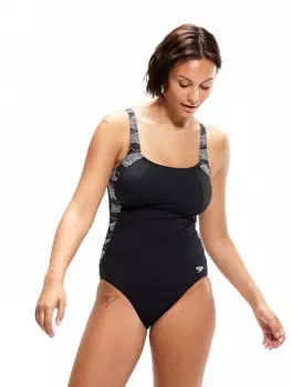 Цельный купальник Speedo WOMENS SHAPING LUNALUSTRE PRINTED, черный