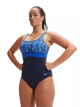 Цельный купальник Speedo WOMENS SHAPING CONTOURECLIPSE PRINTED, синий